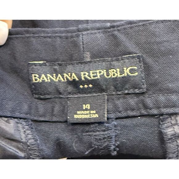 Banana Republic Pants Sz. 14 Navy Blue Wide Leg High Waist - Picture 5 of 6